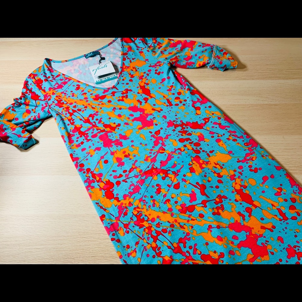 NWT VFish splattered dress size small
